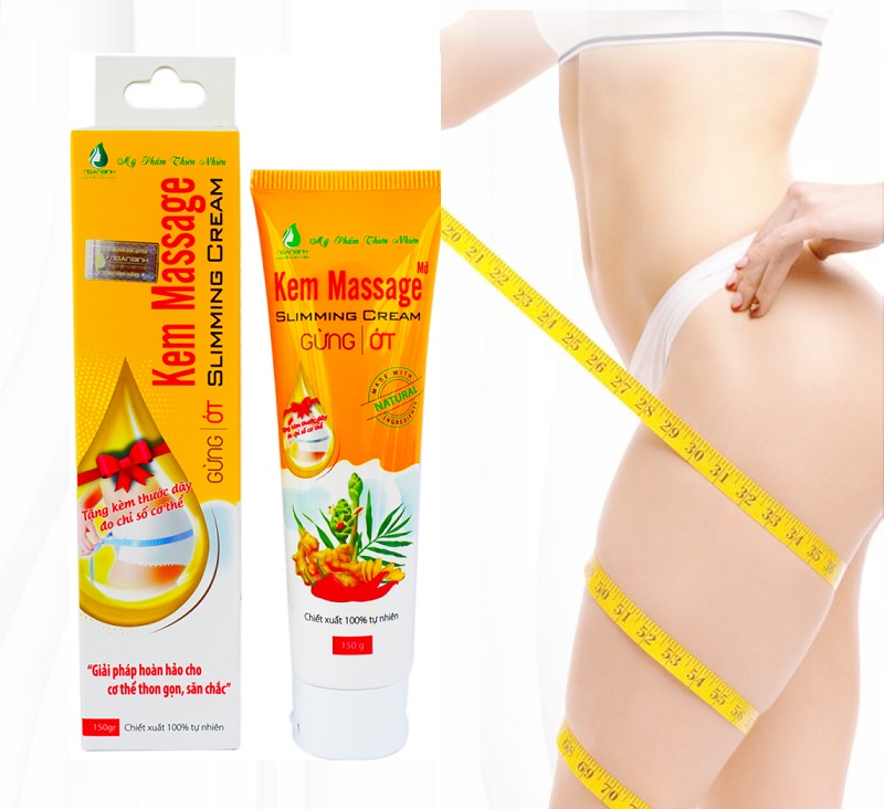 Kem tan mỡ gừng chính hãng -kem massage tan mỡ gừng- 100% hiệu quả an toàn với sức khỏe massage tan mỡ bụng gừng ớt ngân bình 150g cao cấp bộ y tế khuyên dùng - tặng kèm dây thuớc