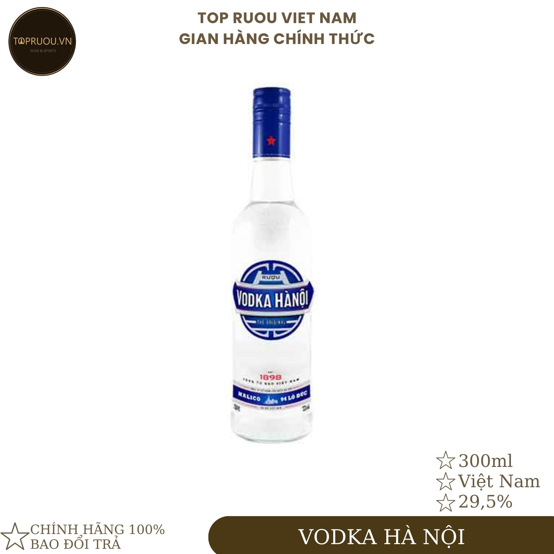 Rượu vodka hà nội 300ml 29.5% - hàng thật - giao nhanh