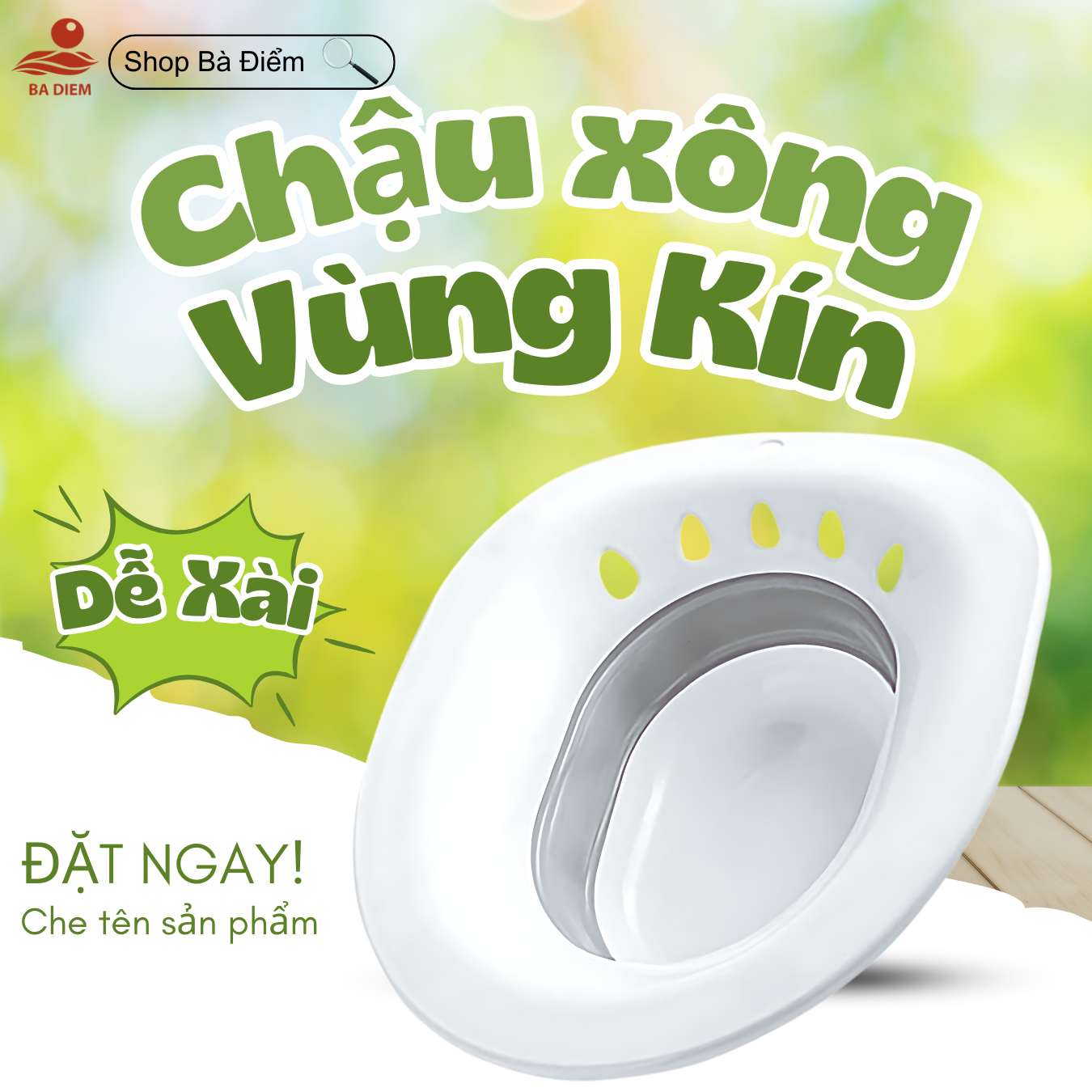 Chậu xông vùng kín dùng vệ sinh sau sinh, chậu xông trĩ.