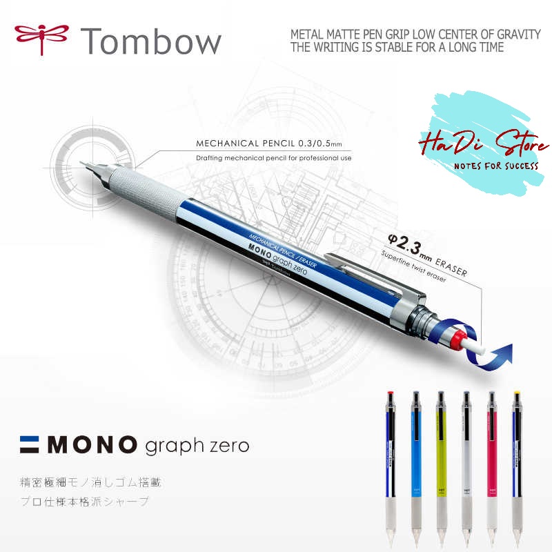 Bút chì bấm cao cấp tombow mono graph zero chọn size chọn màu