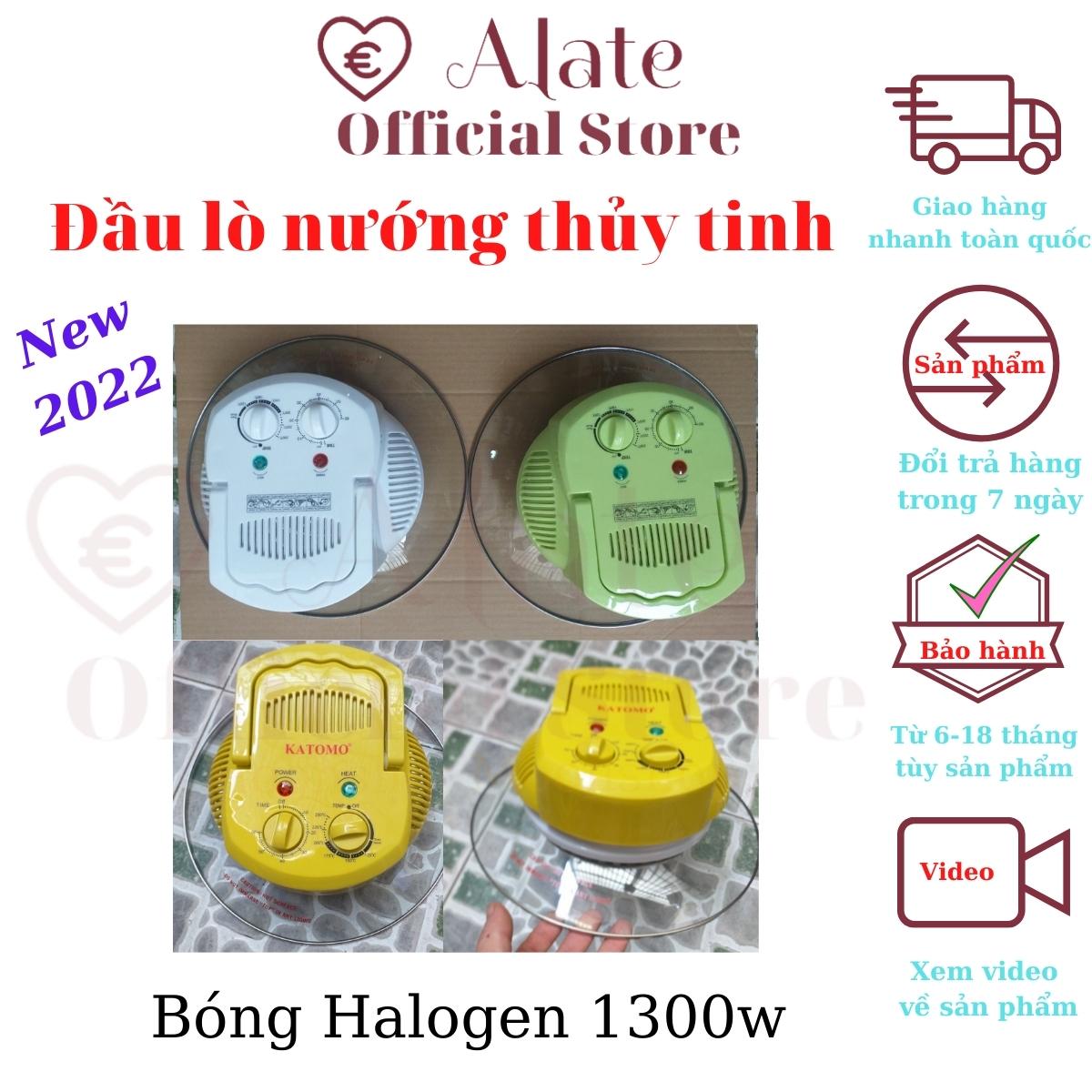 Nắp lò nướng thủy tinh, đầu đốt nóng bằng bóng halogen 1300w, dùng cho các thân lò thủy tinh từ 12 đến 17 lít, hàng nhập khẩu bảo hành 12 tháng chính hãng Alate store