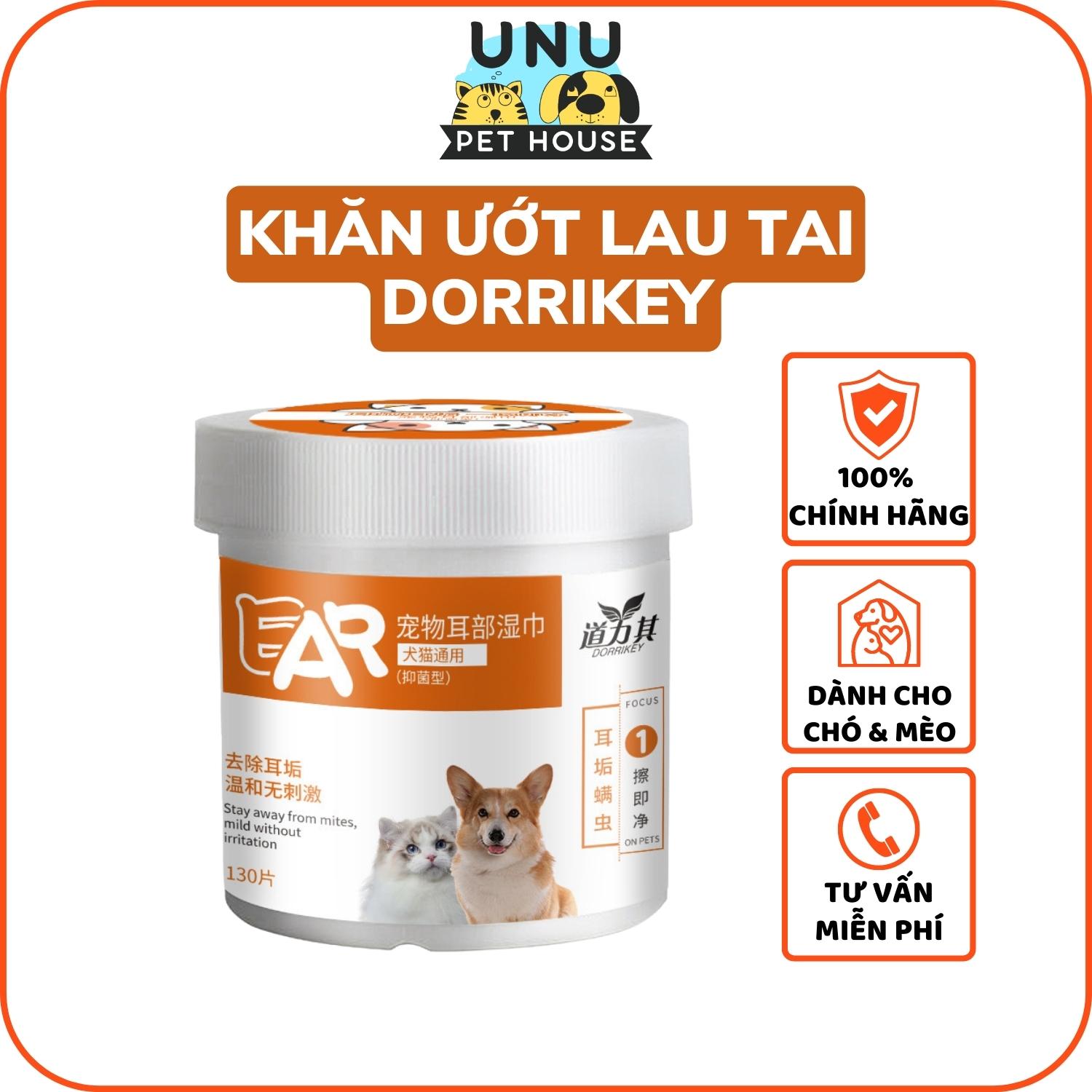 [Nhập RS0822 giảm 30k cho đơn 99k]Khăn ướt lau tai cho chó mèo DORRIKEY làm sạch lỗ tai chống viêm tai khử mùi hôi tai cho chó mèo hộp 130 miếng - UNU Pet House