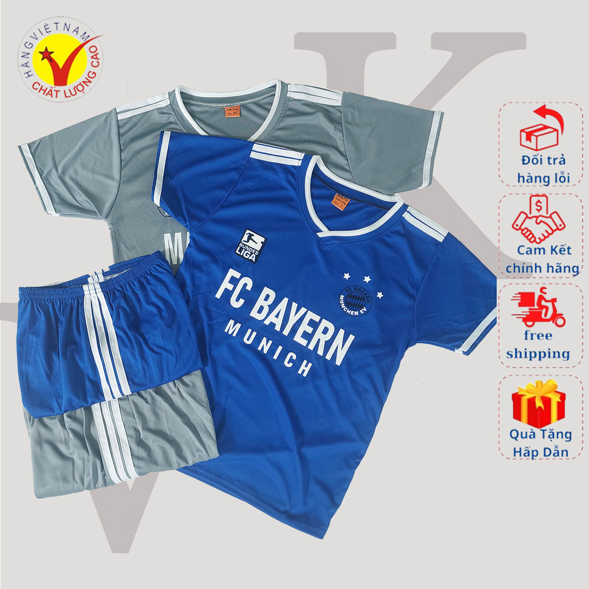 [SET 2] Bộ đồ đá banh cho bé trai và bé gái, Quần áo đấu câu lạc bộ bóng đá nhiều màu sắc, Mẫu đa dạng chất liệu thun tron co giãn tốt, Phú hợp từ 20 - 52kg