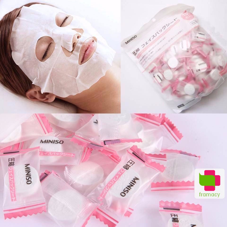 Mặt nạ giấy miniso, nhật bản viên nén 40g