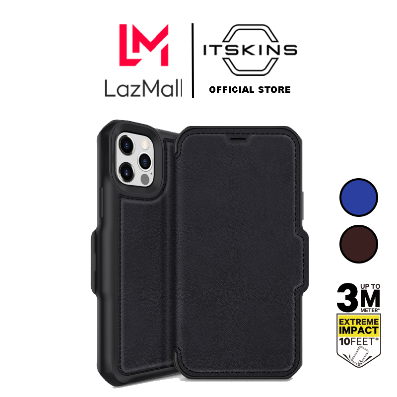 ỐP LƯNG ITSKINS (FRANCE) HYBRID FOLIO LEATHER DROP SAFE 3M/10FT IPHONE 12/12PRO/12PROMAX