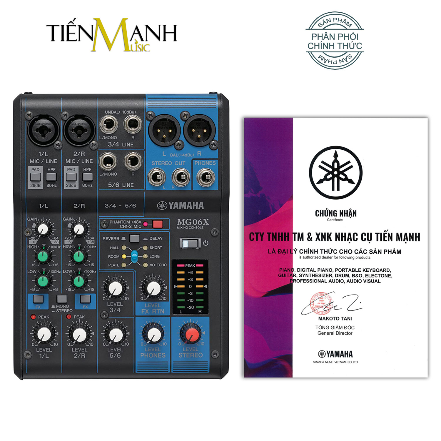 Bàn trộn yamaha mg06x - mixer mini 6 input compact stereo mixing console mg06 phòng thu studio mix mg6