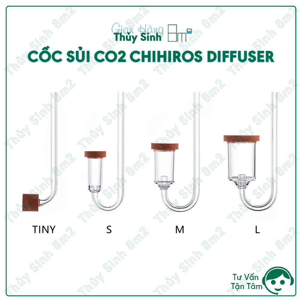 Cốc gốm sủi co2 thủy sinh chihiros diffuser cao cấp - 8m2