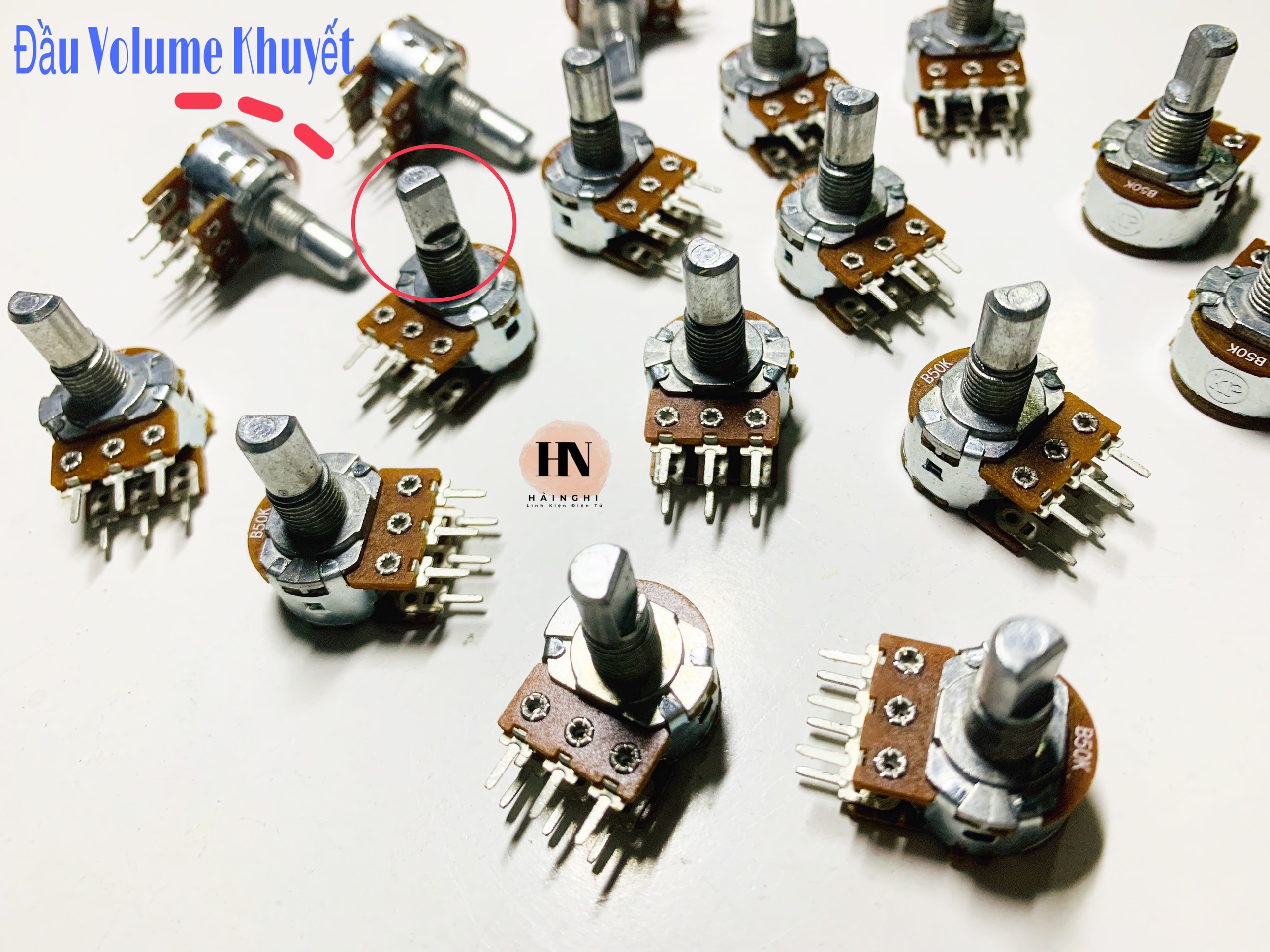 Biến trở volume khuyết b10k-b50k đơn-kép loại tốt kp