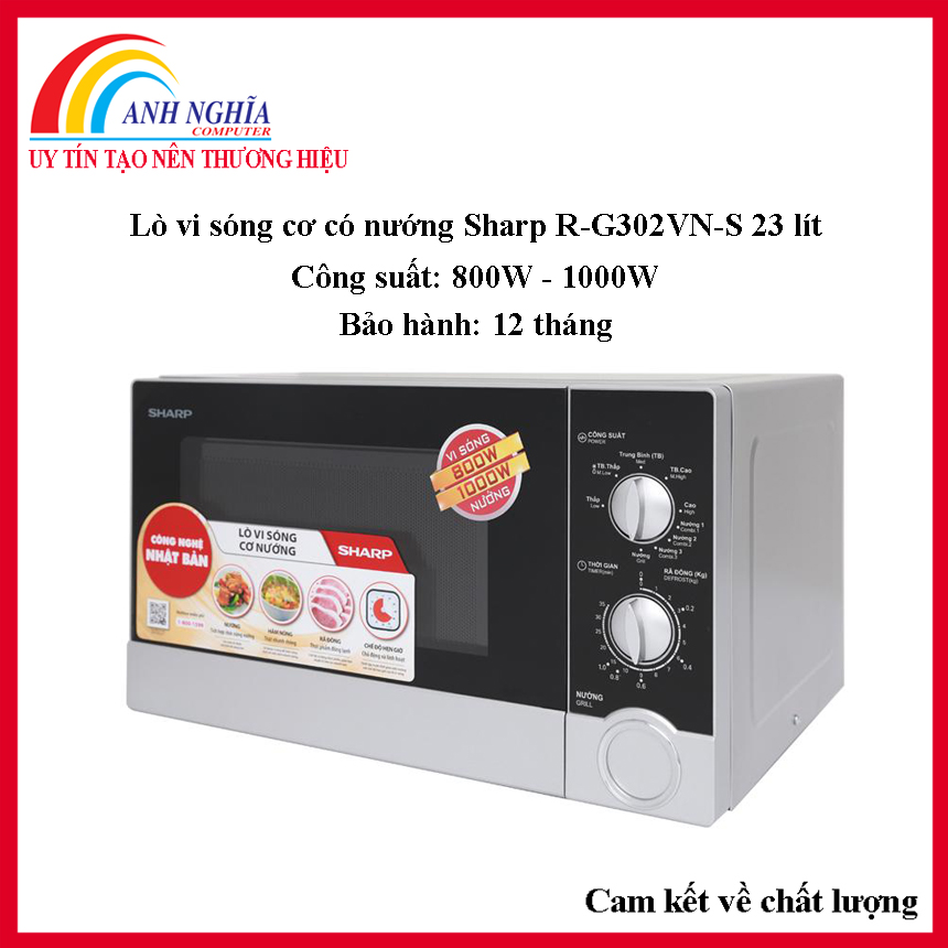 Lò vi sóng cơ có nướng sharp r-g302vn-s 23 lít