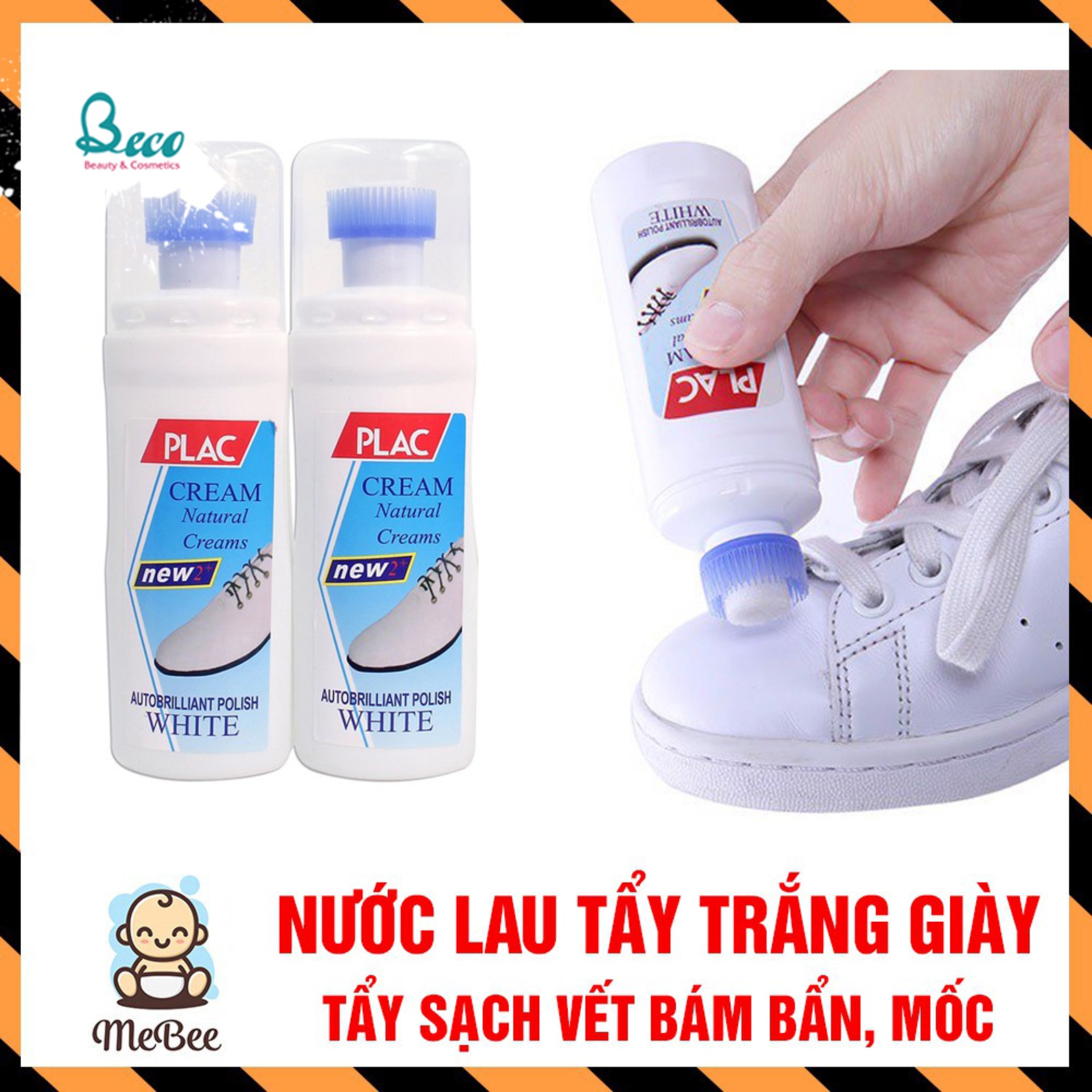 Chai Xịt Tẩy Trắng Vệ Sinh Giày Dép, Túi Xách Plac - Loại Có Đầu Chà Đa Năng