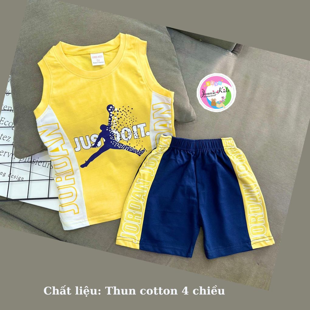 Đồ bộ bé trai bộ bé trai size đại cotton sát nách Jennie kids J538