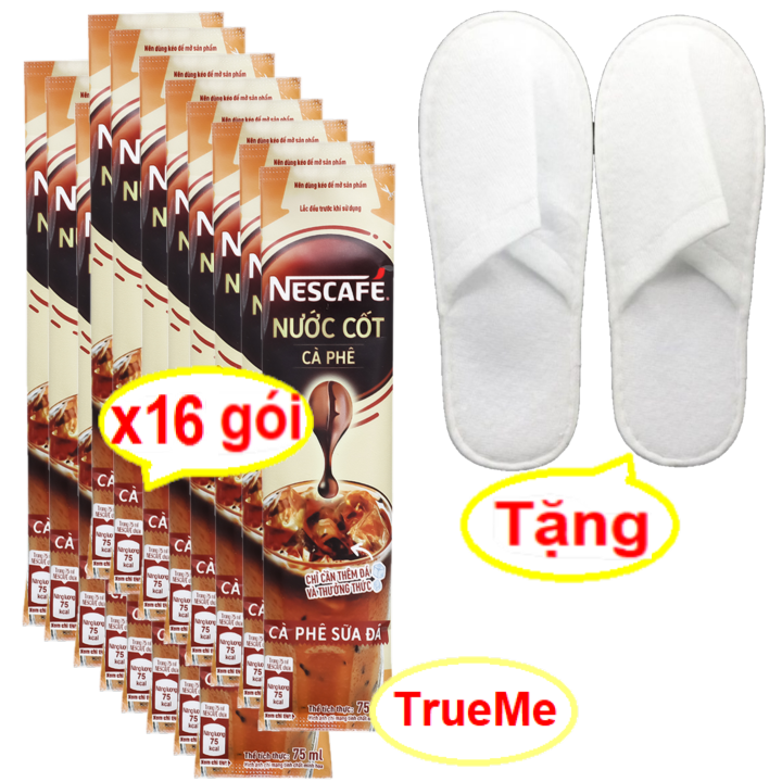 [Free Soft Sandals] Combo X16 Packs of Nescafe Coffee Concentrate with Iced Milk Coffee Flavor (75Ml/Pack) - Coffee with Milk - Iced Milk Coffee - Coffee with Milk - Coffee - Filter Coffee - Instant Coffee - Nessua75 Trueme Truemenews Lazadatrueme