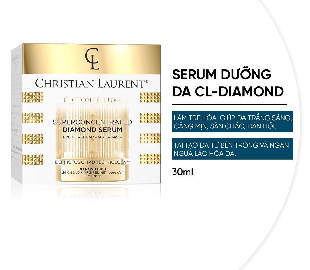 Serum Dưỡng Da CL-Diamond CHRISTIAN LAURENT Tinh Chất Vàng Làm Trẻ Hóa Làn Da Hũ 30ml - Chính hãng Nhập khẩu Ba Lan