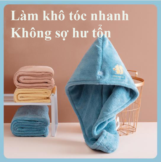 (Tặng nước hoa nữ) Khăn tắm, Khăn trùm đầu, khăn ủ tóc 2 lớp siêu thấm hàng chính hãng - MYGOOD