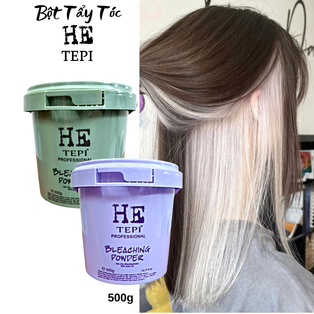 Thuốc tẩy tóc HE TEPI Bột tẩy tóc cao cấp không xót da đầu tẩy lên tone cao 500g 100g.