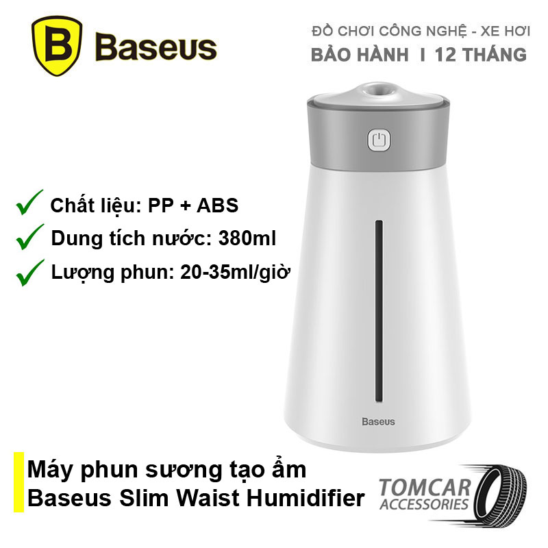 Máy phun sương, tạo ẩm khuếch tán cho phòng điều hòa và xe hơi, lọc không khí Baseus Slim Waist humidifier