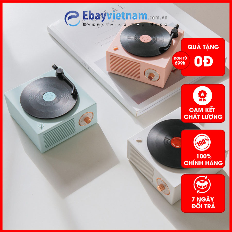 Máy nghe nhạc đĩa than loa bluetooth mini cổ điển x10 phong cách giả cổ decor vintage
