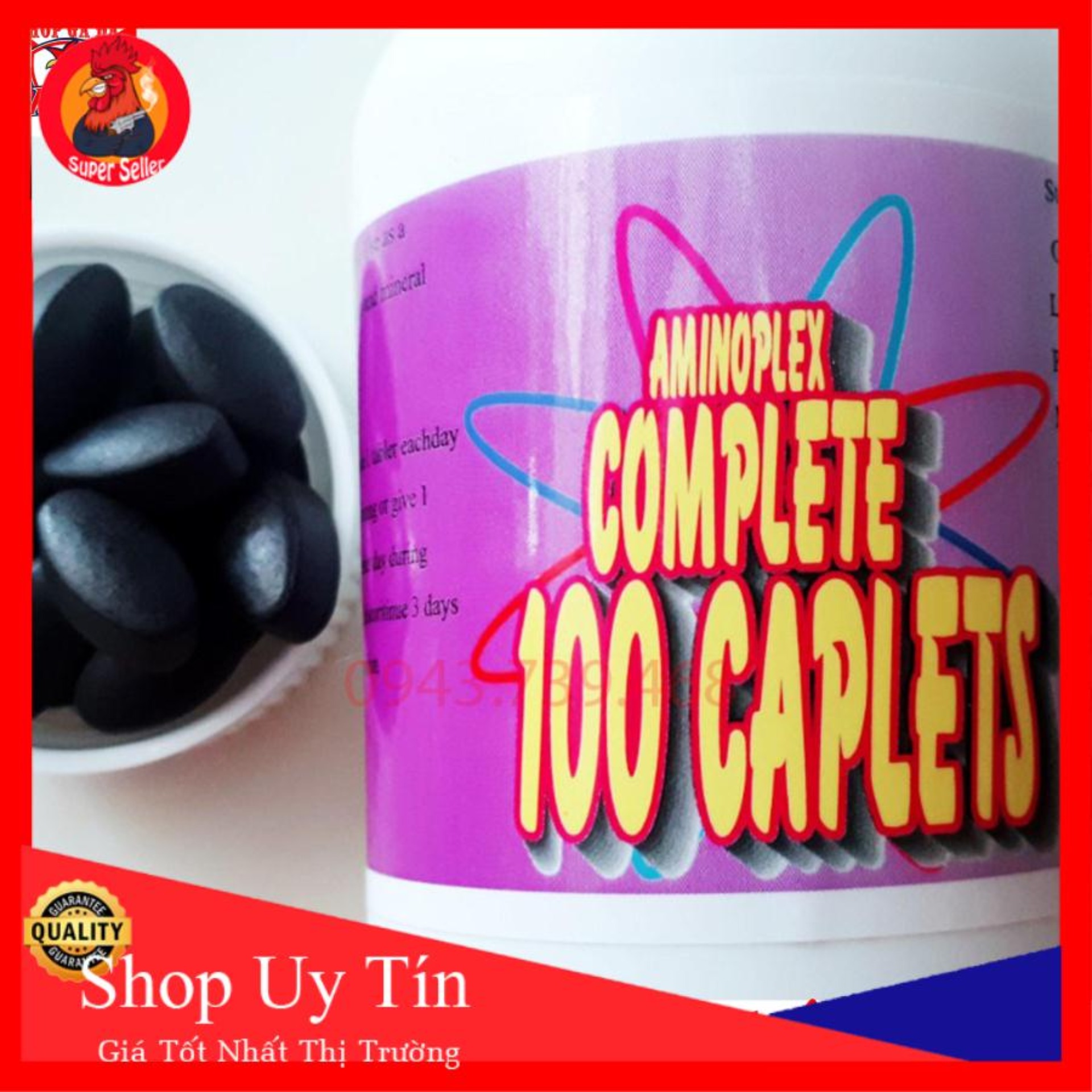 Aminoplex complete hộp 100 viên cho gà chế độ chiến cao cấp