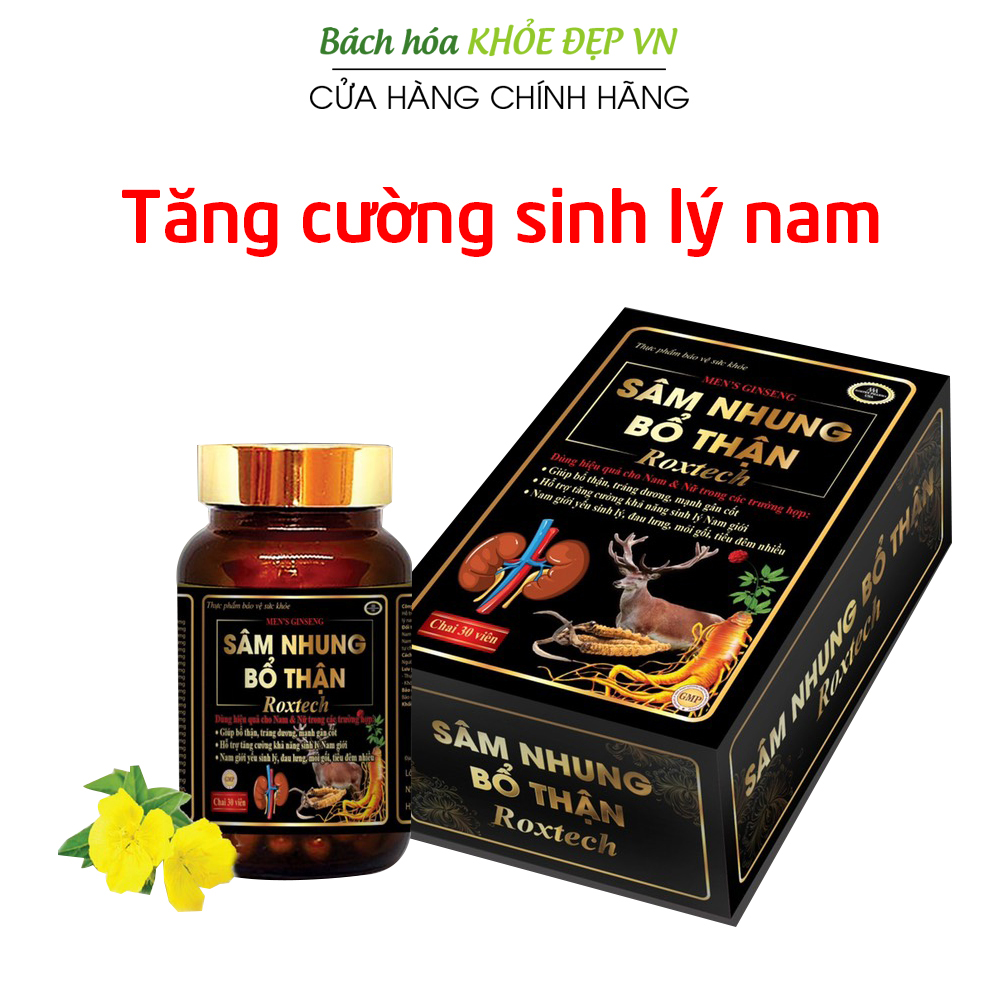 Viên uống tăng cường sinh lý nam Sâm Nhung Bổ Thận giảm đau lưng mỏi gối tiểu đêm nhiều - Hộp 30 viên