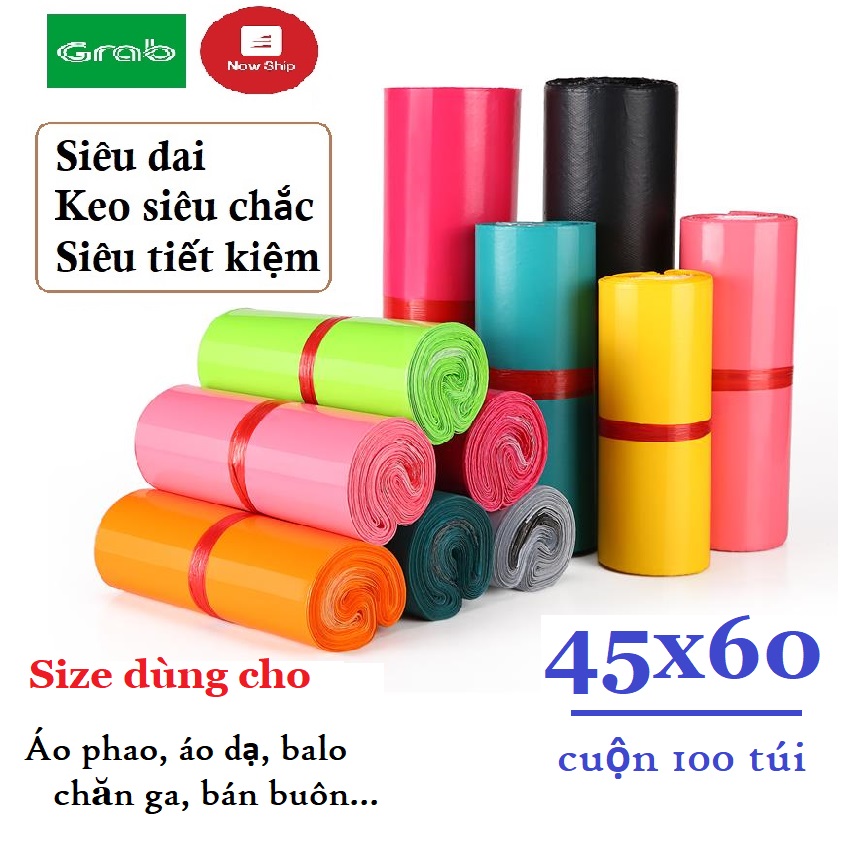 Cuộn 100 Túi Gói Hàng Niêm Phong Size 45x60cm - Keo Dán Chắc, Túi Siêu Dai, Chống Thấm Nước, Tiết Kiệm Thời Gian Gói Hàng - Tui goi hang tu dinh, túi gói hàng dán keo, tui goi hang chong nuoc - SALE OF 50% - CATALO