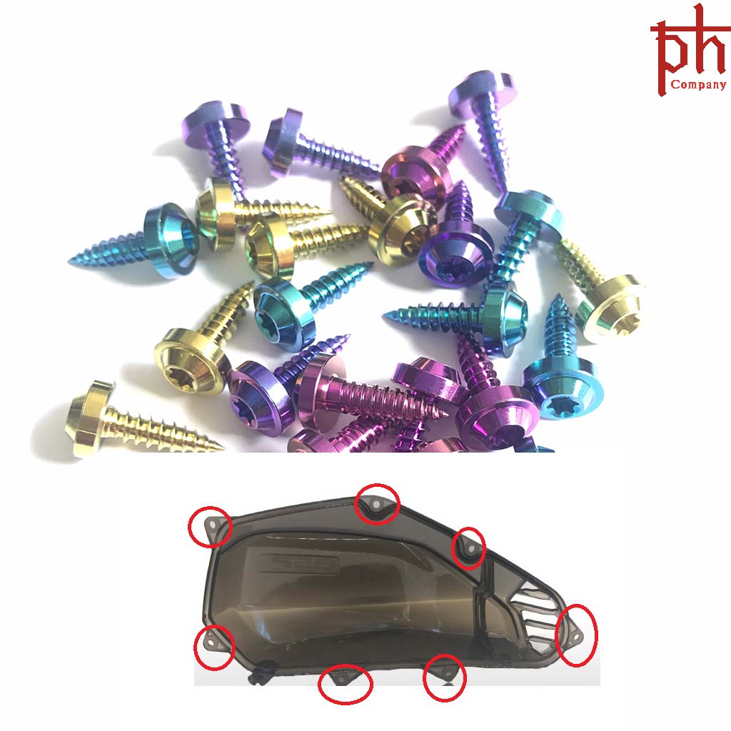 Bộ 7 Ốc Bắt Ốp Pô E Honda/AB/Vision/Vario-PHS