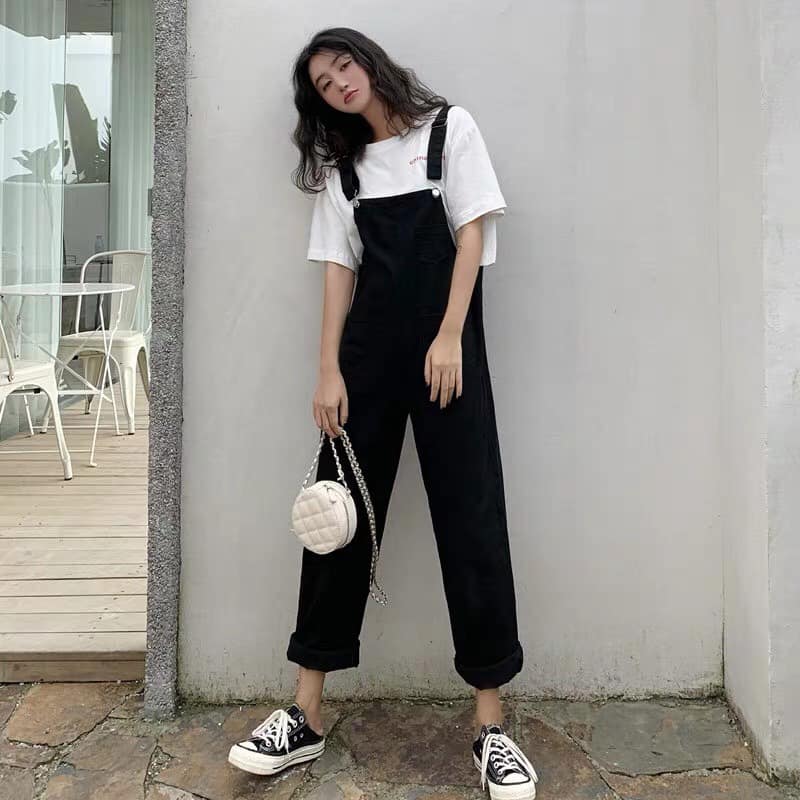Sét yếm đen kaki và áo cực xinh, thời trang 1993