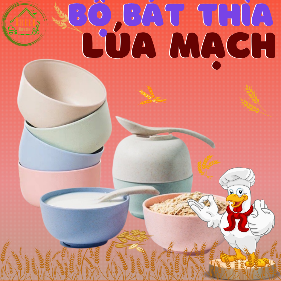 1 Bộ bát thìa lúa mạch