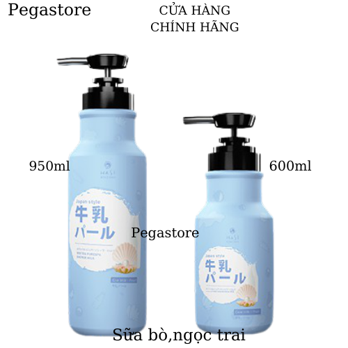 Sữa tắm dưỡng da hasi kokeshi cow milk and pearl extract