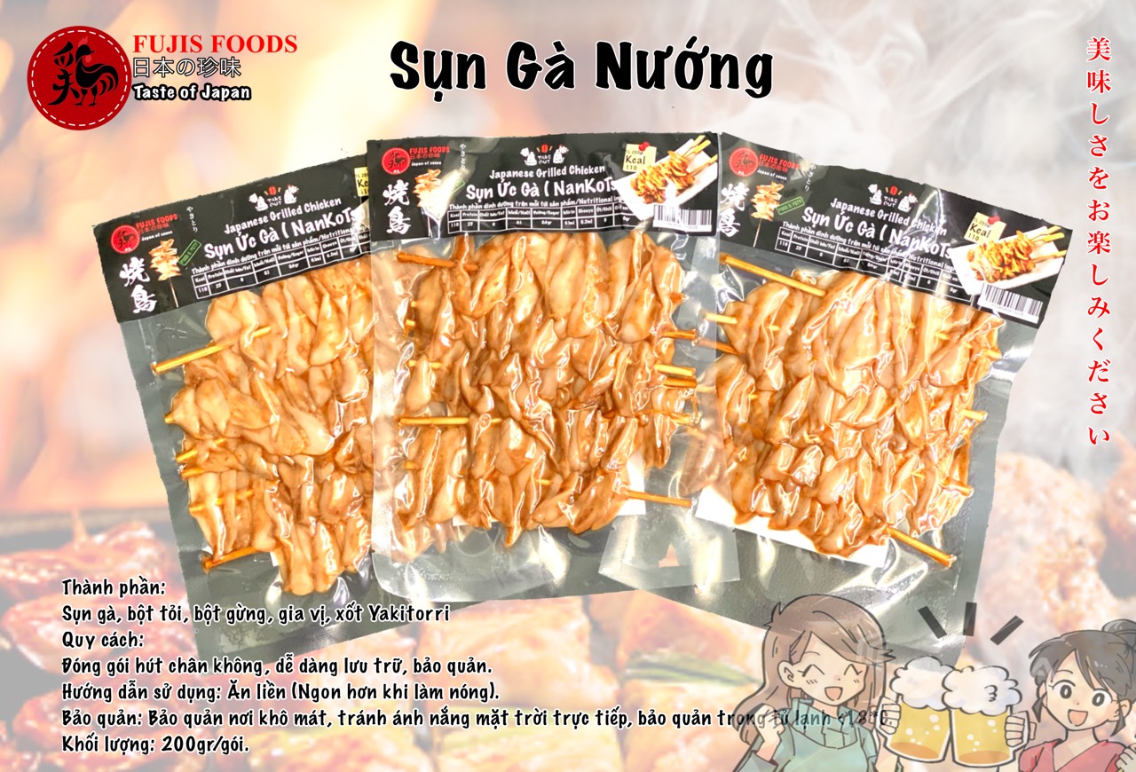 Sụn ức gà nướng yakitori 200gr - sản phẩm được chế biến theo công nghệ nhât bản. giá bán: 80.000 vnđ