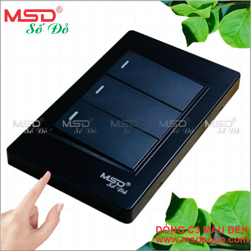 Công tắc 3 nút nhấn 1 chiều và 2 chiều - màu đen - dòng c3b