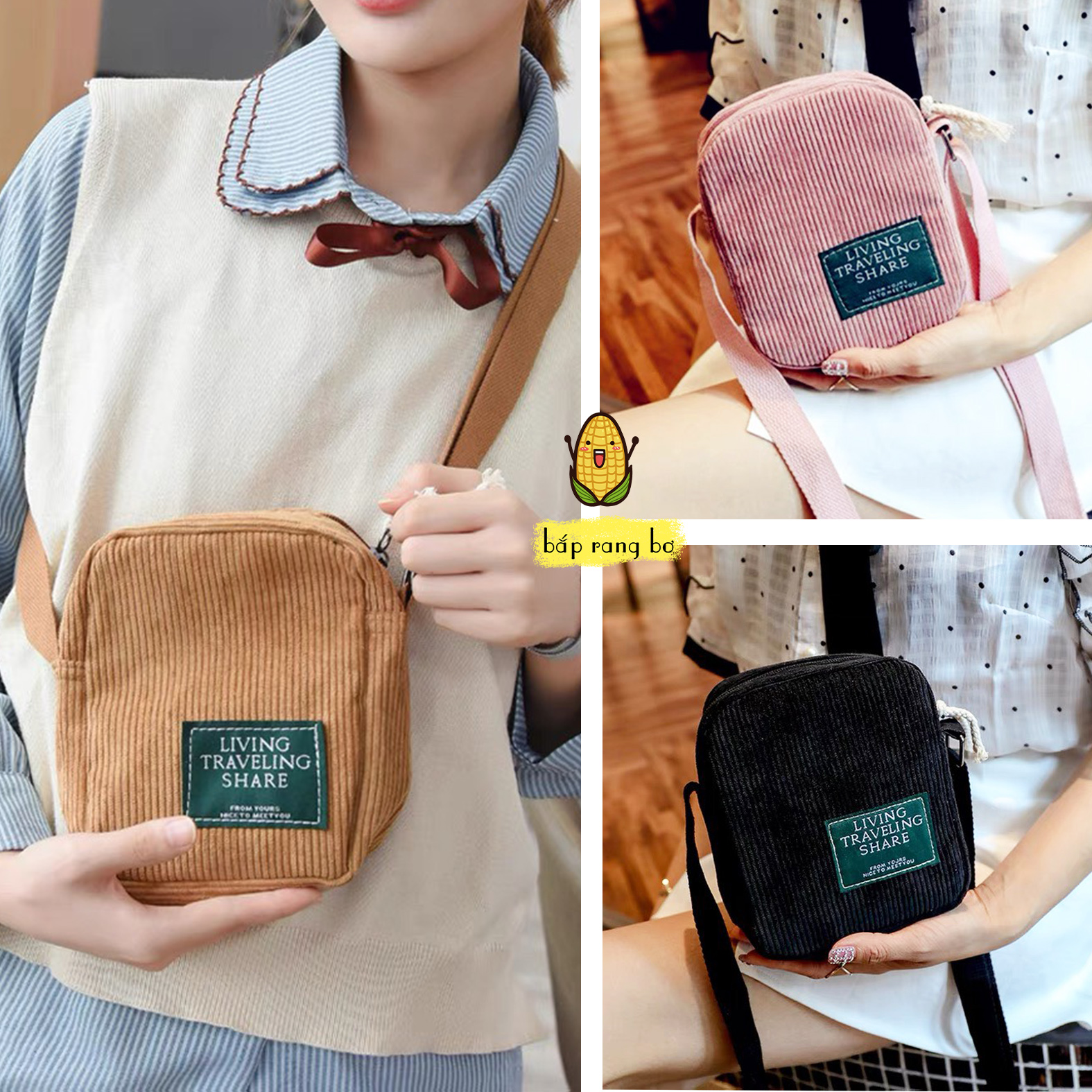 Túi nhung chữ nhật nhỏ đeo chéo đi chơi cafe