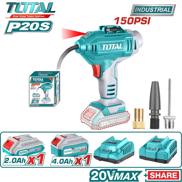 Máy bơm hơi lốp xe ô tô cầm tay dùng pin total 20v tacli2018