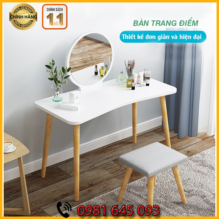 Bàn Trang Điểm Hiện Đại Kèm Ghế Bọc Nệm Cao Cấp
