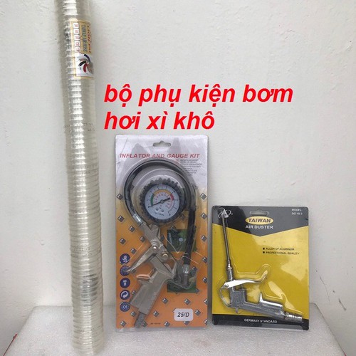 Combo dây hơi 9m , xì khô và đồng hồ bơm lốp