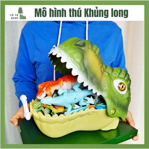 Đồ Chơi Mô Hình Đầu Khủng Long 52 chi tiết, kèm mô hình các loài động vật sắc nét, tặng kèm bản đồ thế giới khủng long