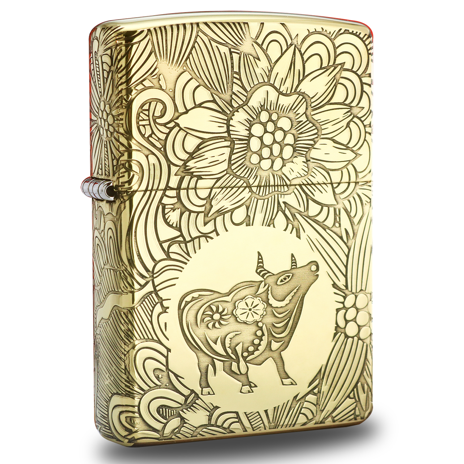 Bật lửa zippo khắc 12 con giáp chất liệu đồng bóng sản xuất riêng cho thị trường châu á