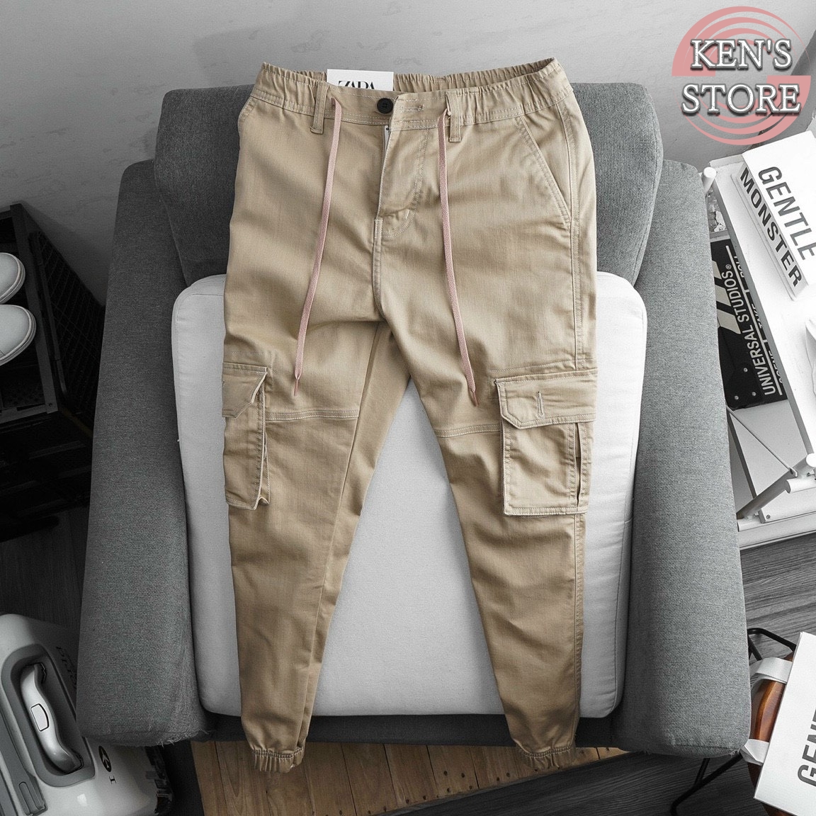 Quần kaki túi hộp zara vnxk cao cấp, quần jogger túi hộp