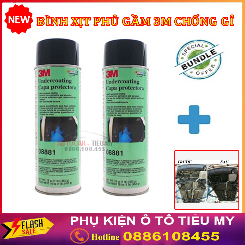 Sơn xịt phủ gầm ô tô 3m, dung dịch chống ồn chống rỉ sét gầm xe, xịt phủ gầm bảo dưỡng khoan máy, dung tích 450ml