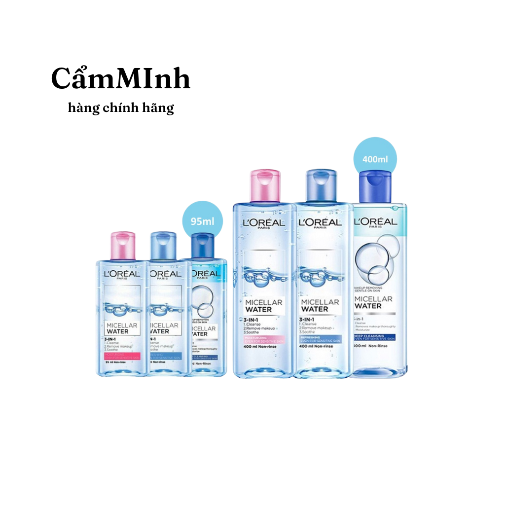 Nước tẩy trang cho mọi loại da l'oreal paris 3-in-1 micellar water