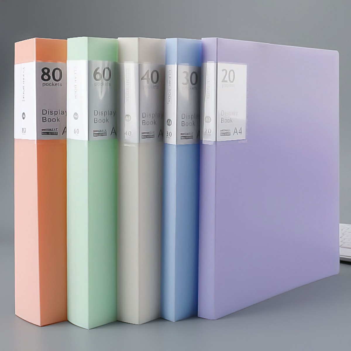 Bìa nhựa , File lá Clear Book A4 5 màu Molandi đủ loại 20/40/60/100 lá BIGBA