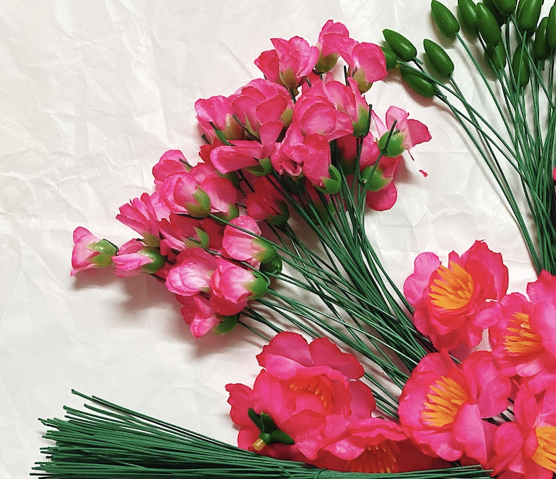 100 gram Kẽm, Lá Xanh, Nụ, Búp Mai/Búp Đào dùng buộc hoa mai, hoa đào - trang trí cành mai/cành đào Tết