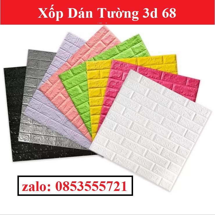 Xốp dán tường vân gạch trắng 70x77cm - hàng tốt - giá tốt. xốp dán tường giả gạch 3d dày 5mm rẻ đẹp