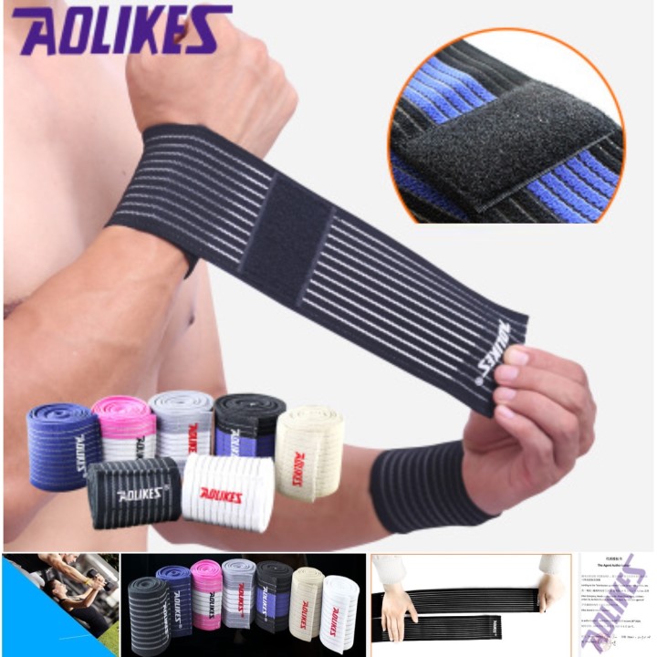 Đai cuốn cổ tay aolikes al 1526 - 1536 40cm băng cuốn cổ tay chống trượt - chuyên gym sport