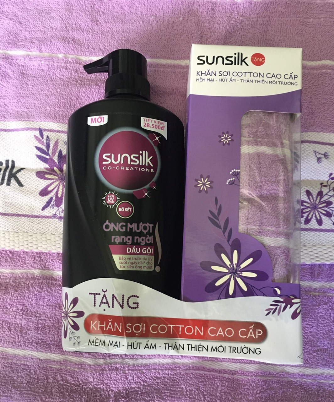 Dầu gội Sunsilk 650g tặng kèm khăn tắm khổ 50 x 80cm