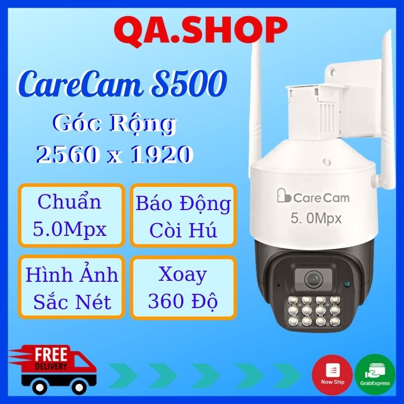 Camera CareCam ngoài trời S500 5.0Mpx hình ảnh sắc nét, xoay 360, ban đêm có màu - Carecam Pro S500 ngoài trời