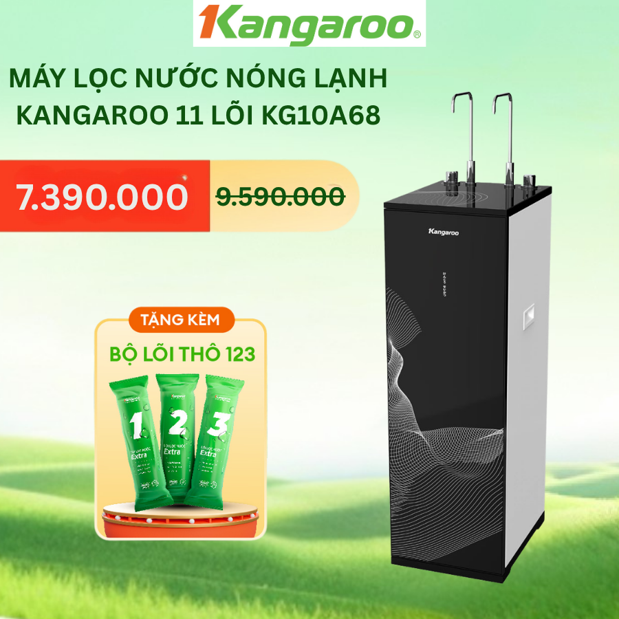 [MIỄN PHÍ LẮP ĐẶT] Máy Lọc Nước Nóng Lạnh Kangaroo Hydrogen 11 Lõi KG10A68