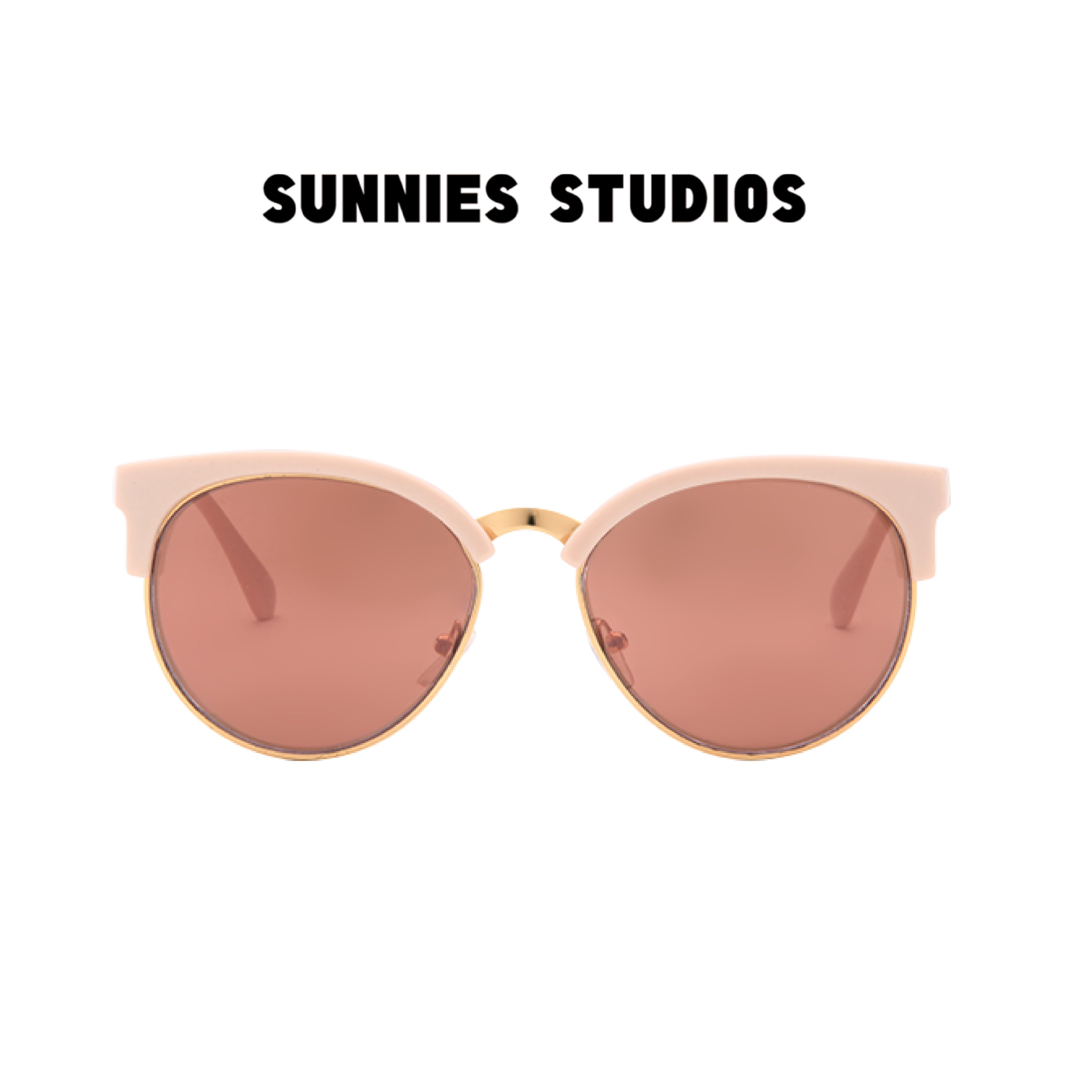 Kính mát Sunnies Studios Gọng Tròn Tráng Gương Lindsay in Blush