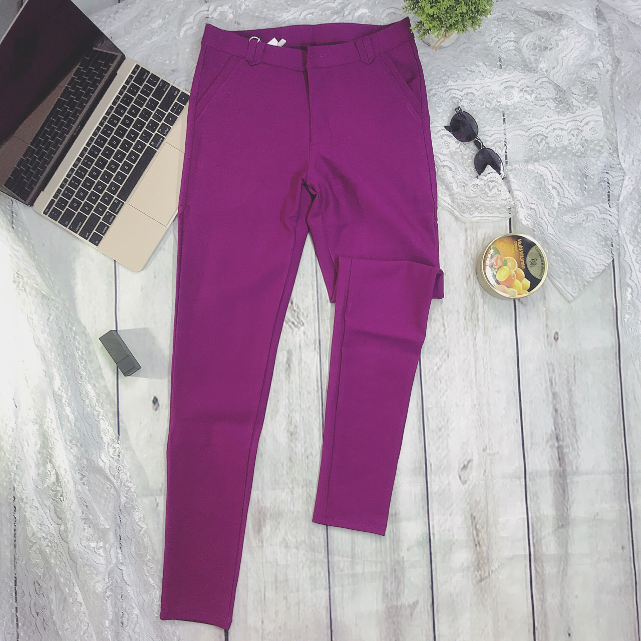 Quần cotton dây kéo dài size trung hot
