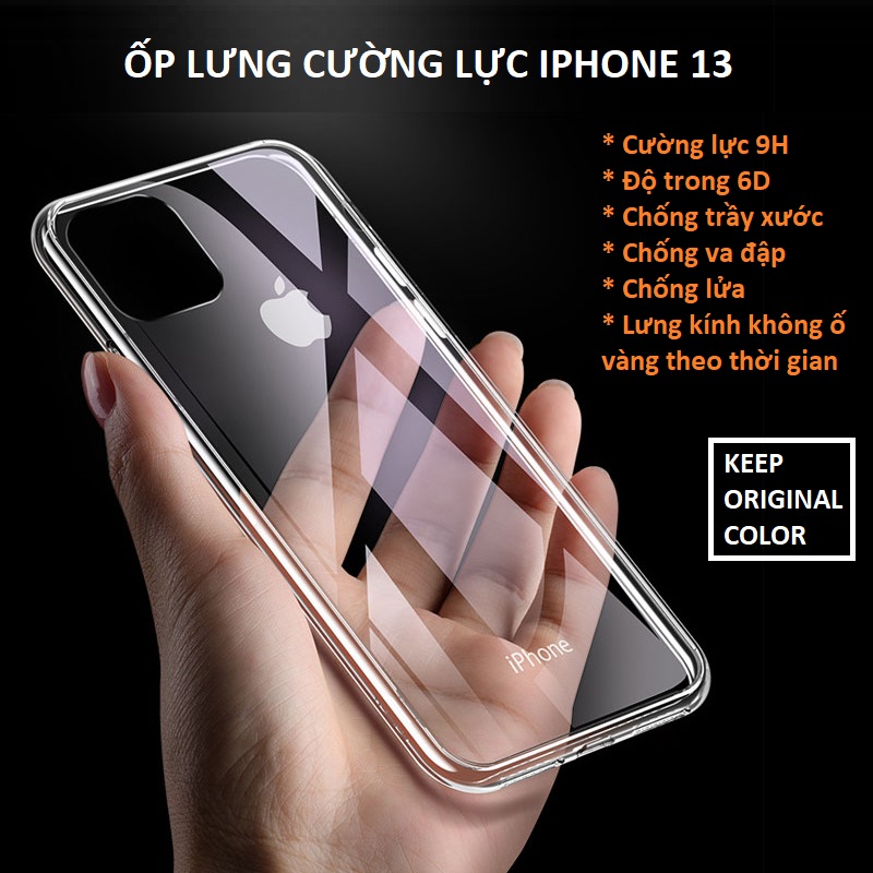 Ốp Lưng iPhone Cường Lực Trong Suốt Cao Cấp Dành Cho Dòng iPhone 13 Mini/13/13 Pro/ 13 Pro Max  tôn vinh vẻ đẹp nguyên bản của điện thoại