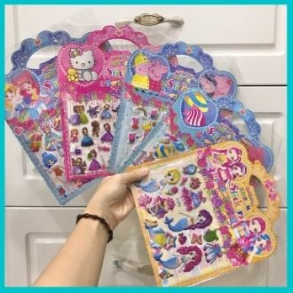 Hình Dán Sticker 3D Công Chúa, Con Cá, Con Mèo Nhiều Mẫu Đáng Yêu Cho Bé, Hình Dán Nổi 3D Trang Trí Siêu Dễ Thương